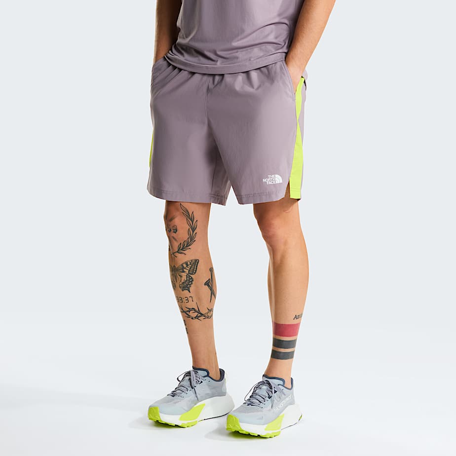 Mens 247 Colourblock Shorts TNF Transcendent GreyFizz Lime HERO