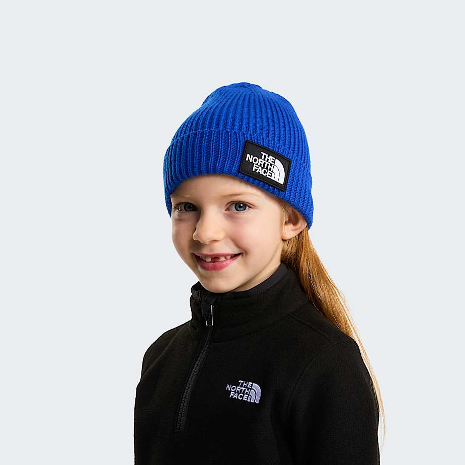 Kids TNF Logo Box Cuffed Beanie TNF TNF Blue ALT1