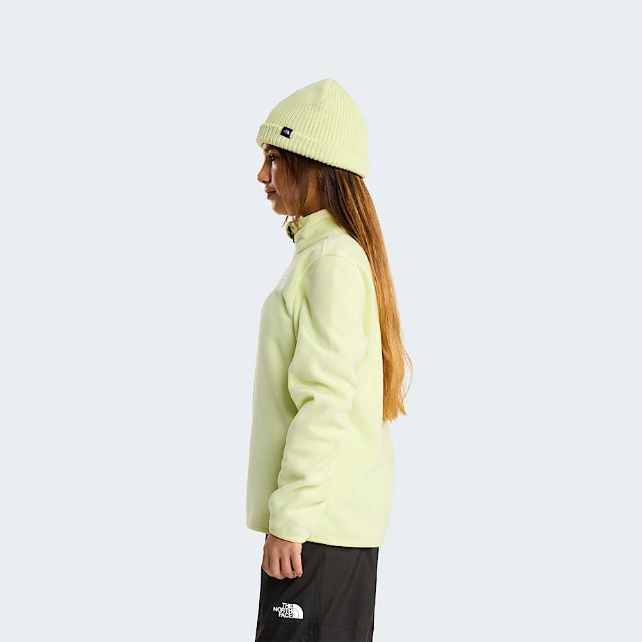 Glacierfleece met kwartrits voor tieners TNF Lemon Mist ALT8