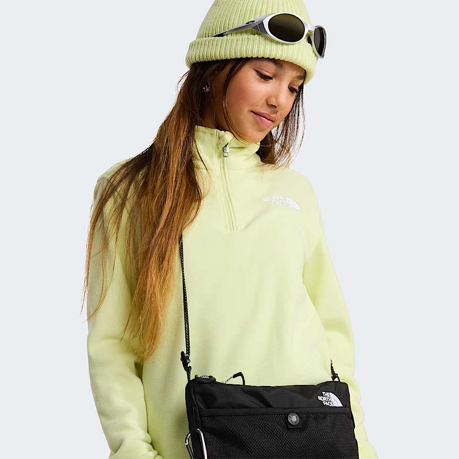 Glacierfleece met kwartrits voor tieners TNF Lemon Mist ALT10