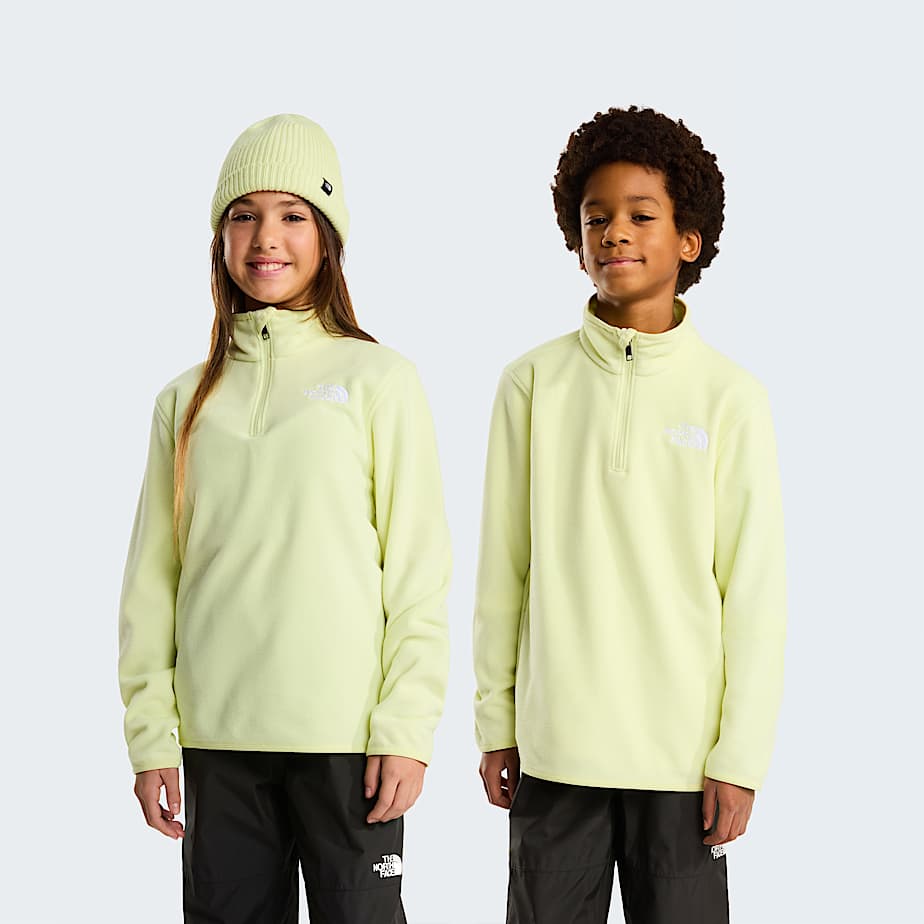 Glacierfleece met kwartrits voor tieners TNF Lemon Mist HERO