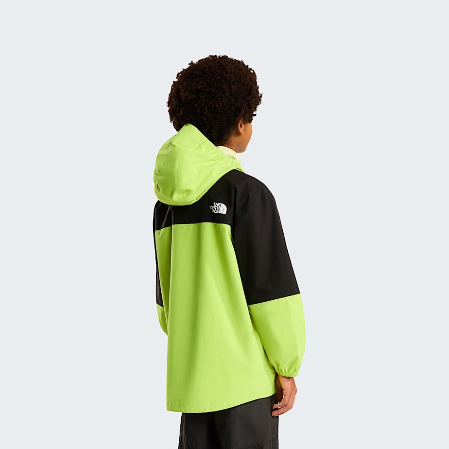Teens Hike Packable Shell Jacket TNF TNF BlackFizz Lime ALT3