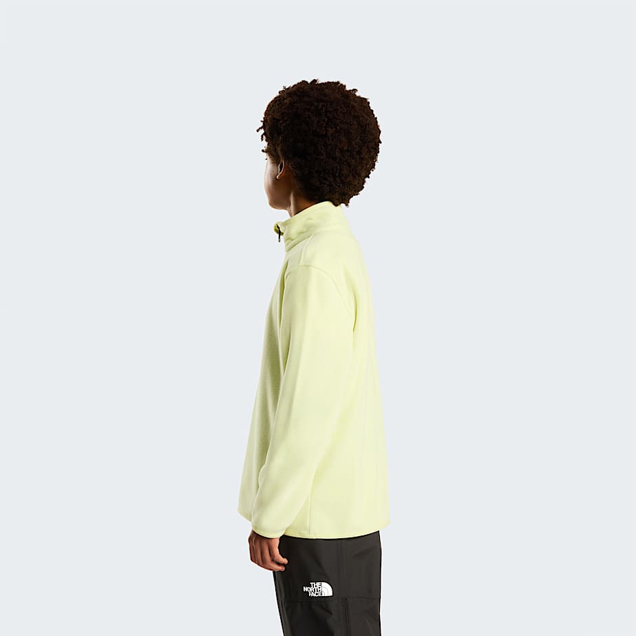 Glacierfleece met kwartrits voor tieners TNF Lemon Mist ALT2