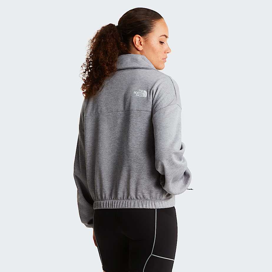 Womens Mountain Athletics 14 Zip Funnel Neck Fleece TNF TNF Pale Grey HeatherMeld Grey ALT3