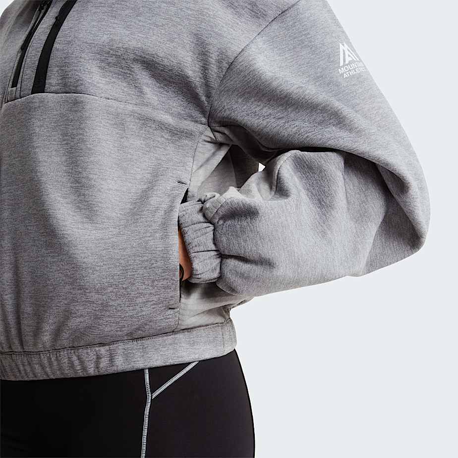 Womens Mountain Athletics 14 Zip Funnel Neck Fleece TNF TNF Pale Grey HeatherMeld Grey ALT5