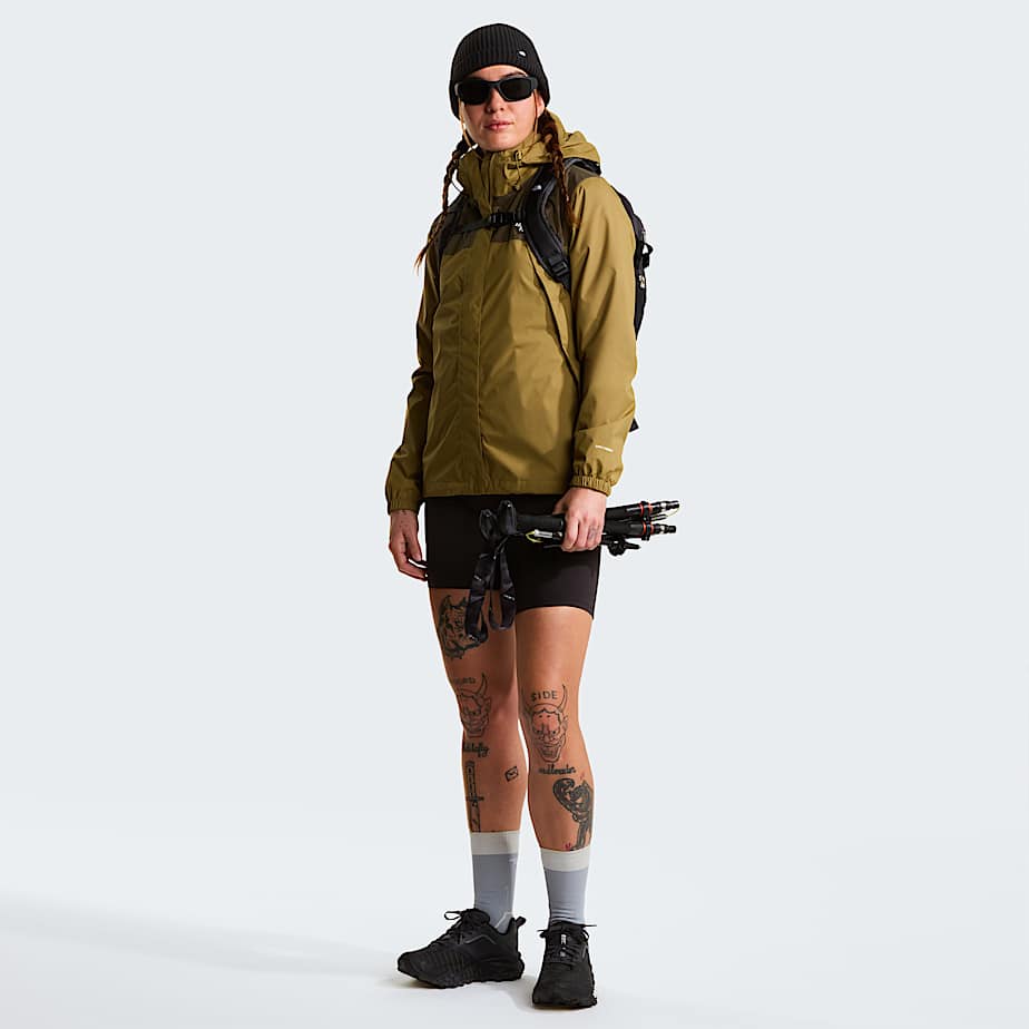Womens Antora Rain Jacket TNF CedarNew Taupe Green ALT1