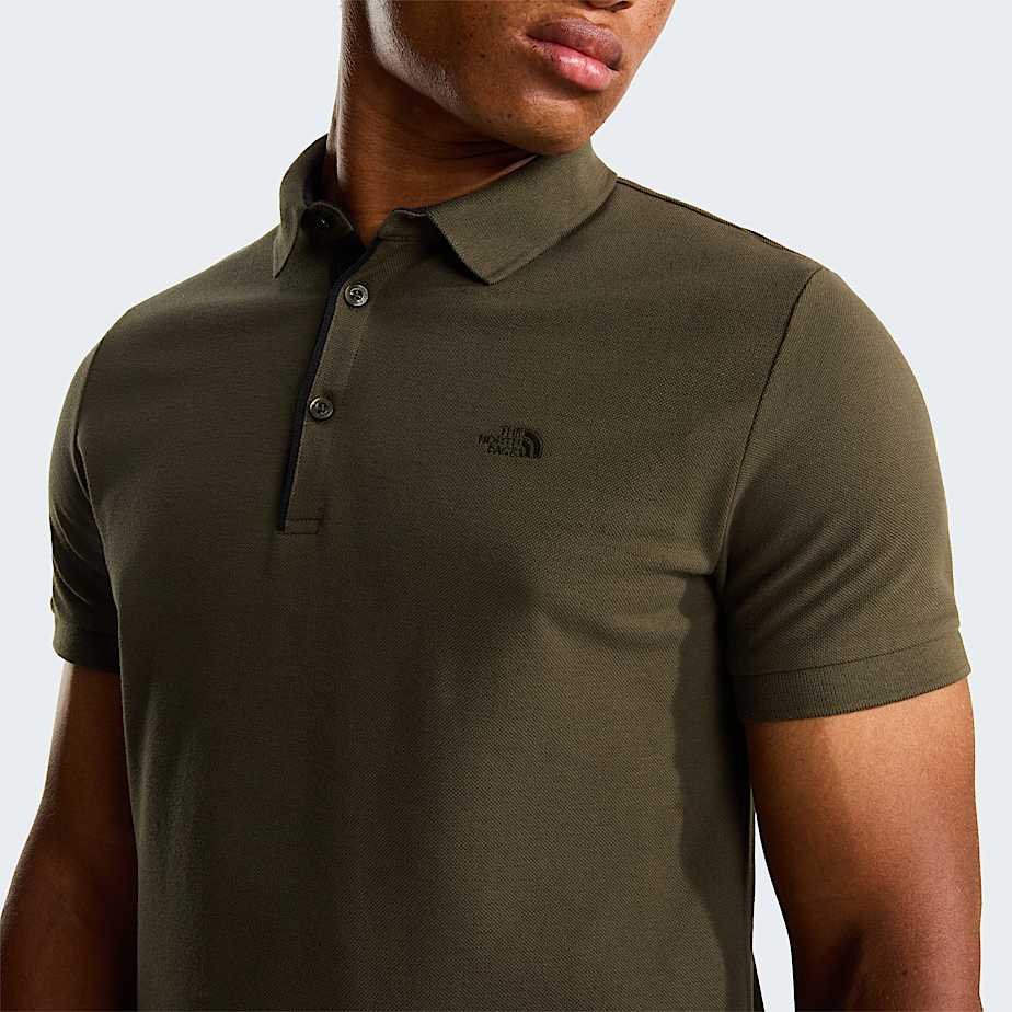 Polo de piqu entallado Premium para hombre TNF New Taupe Green ALT4
