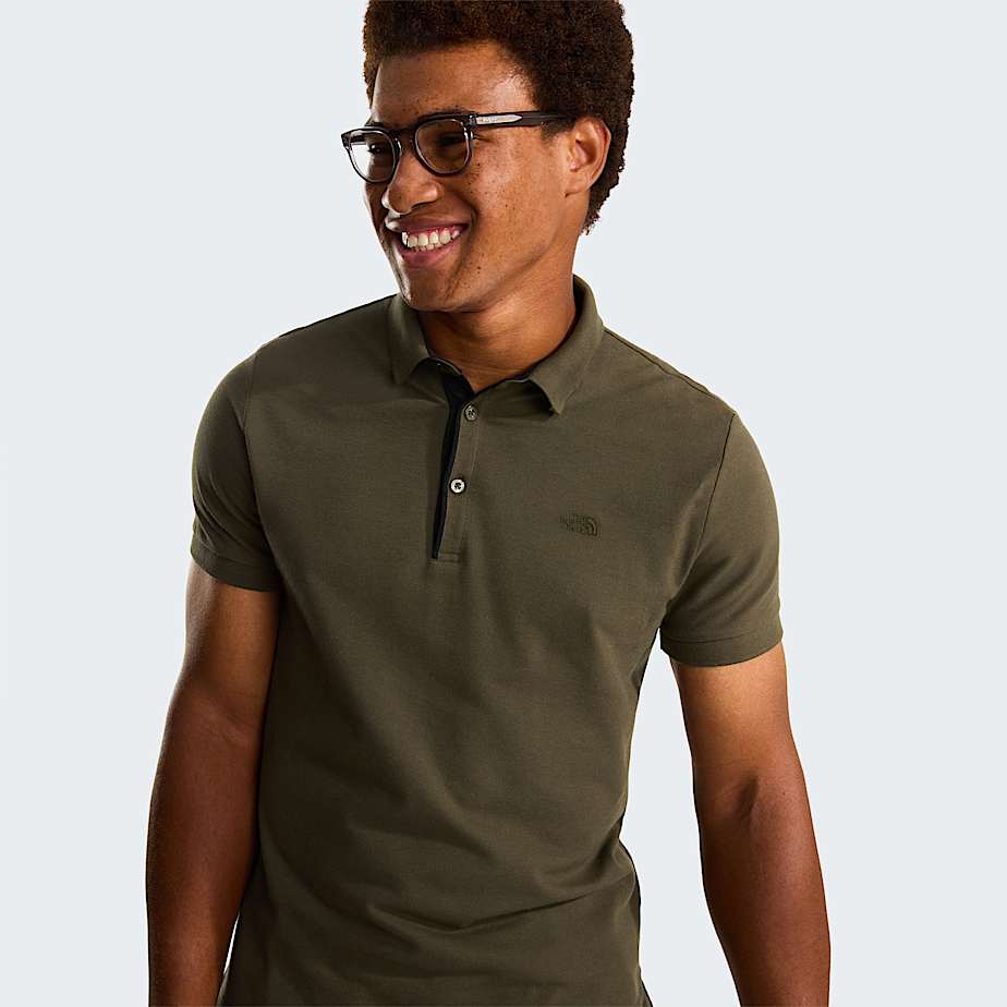 Polo de piqu entallado Premium para hombre TNF New Taupe Green ALT5