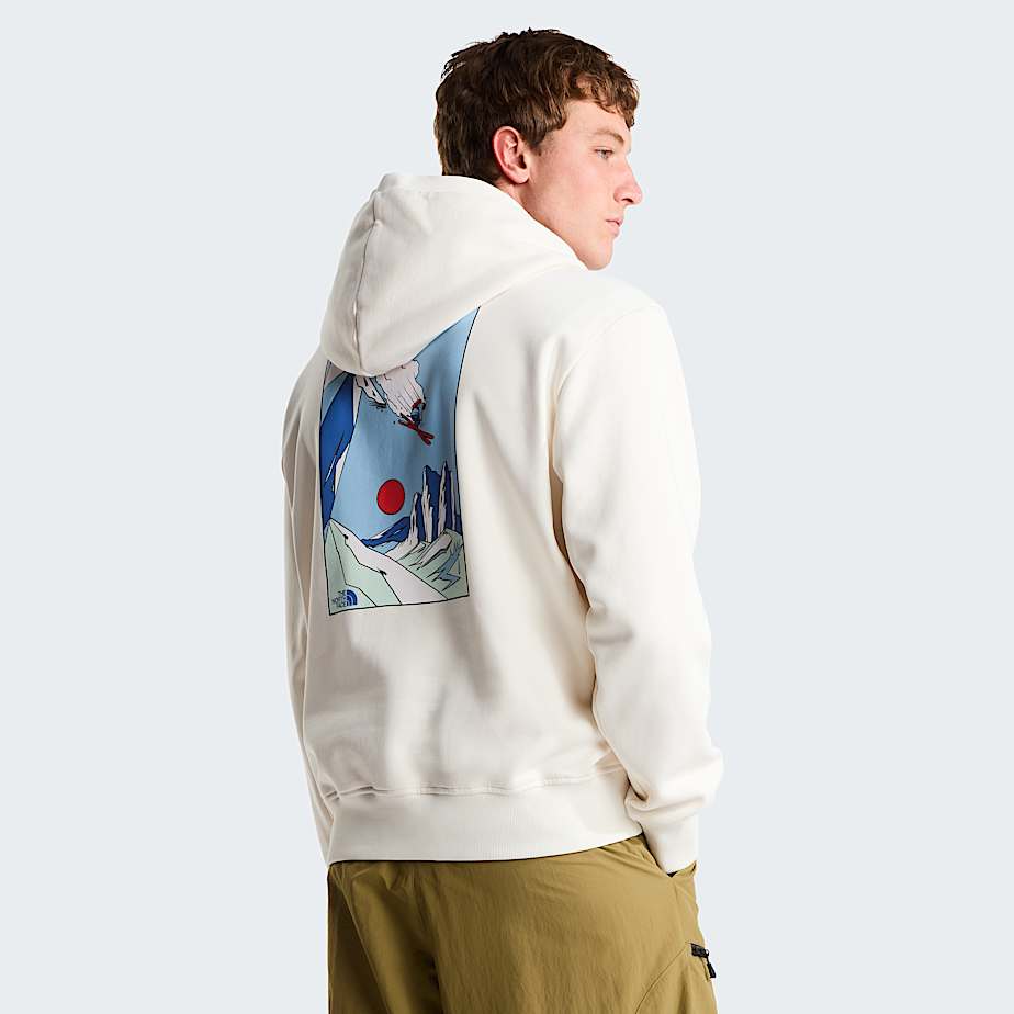Uniseks Mountain Celebration Relaxed Graphic hoodie TNF White Dune ALT2