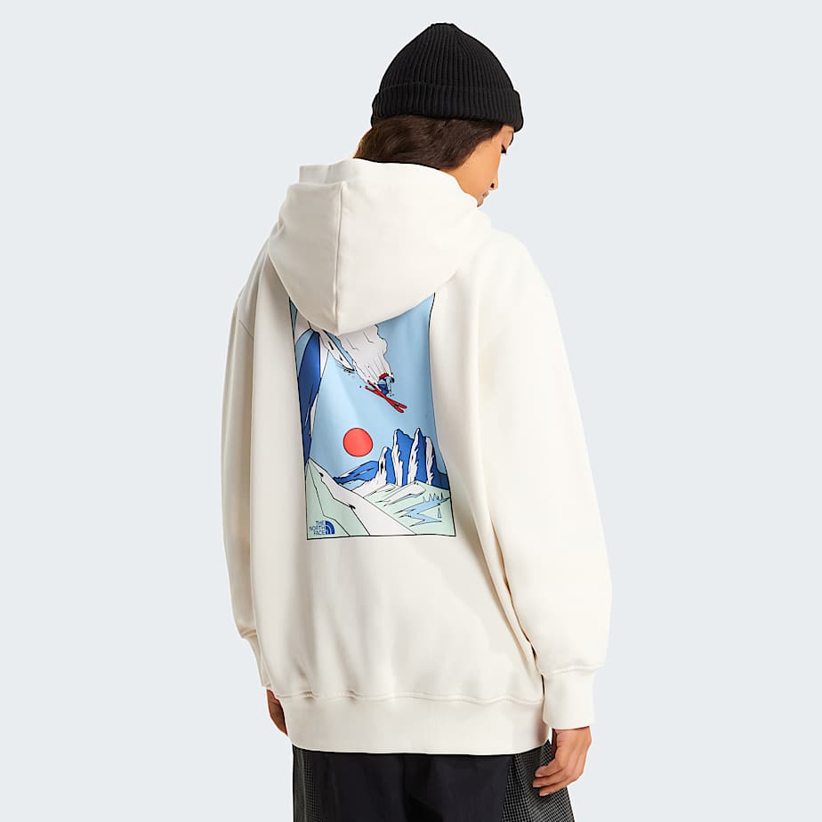 Uniseks Mountain Celebration Relaxed Graphic hoodie TNF White Dune ALT11