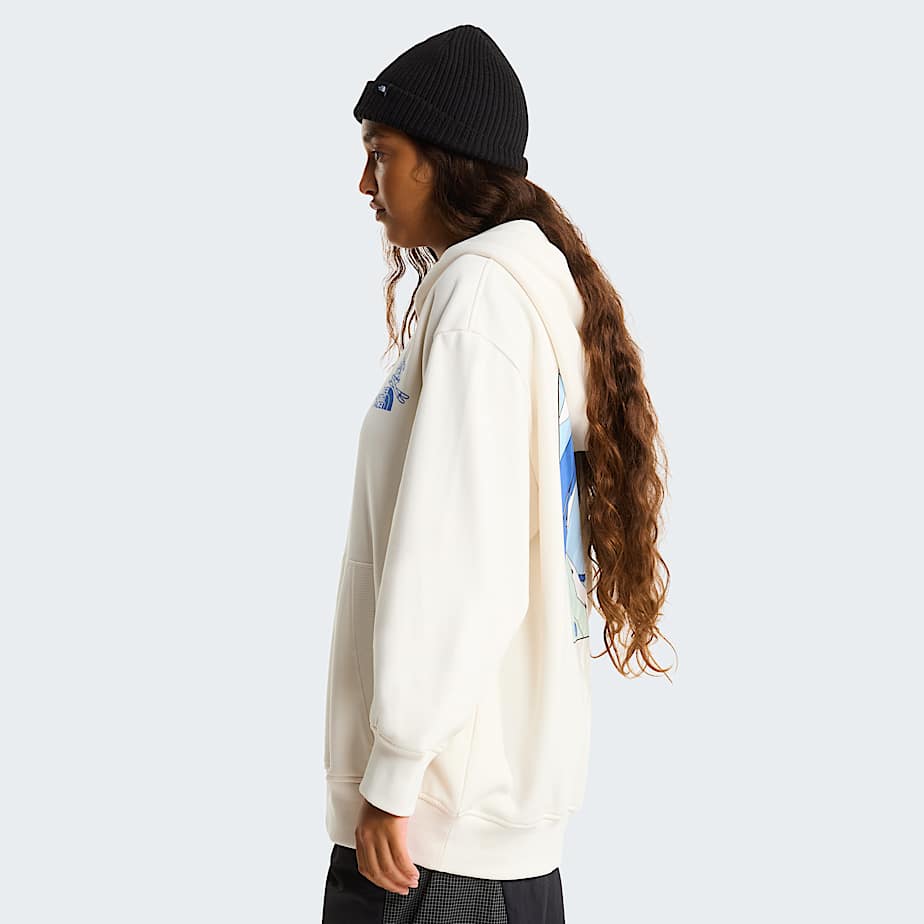 Uniseks Mountain Celebration Relaxed Graphic hoodie TNF White Dune ALT14