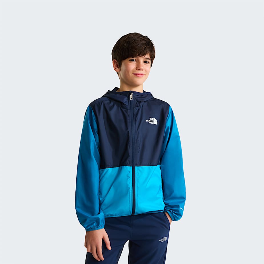 Boys Cyclone Wind Jacket TNF Meridian BlueDusk BlueSummit Navy HERO
