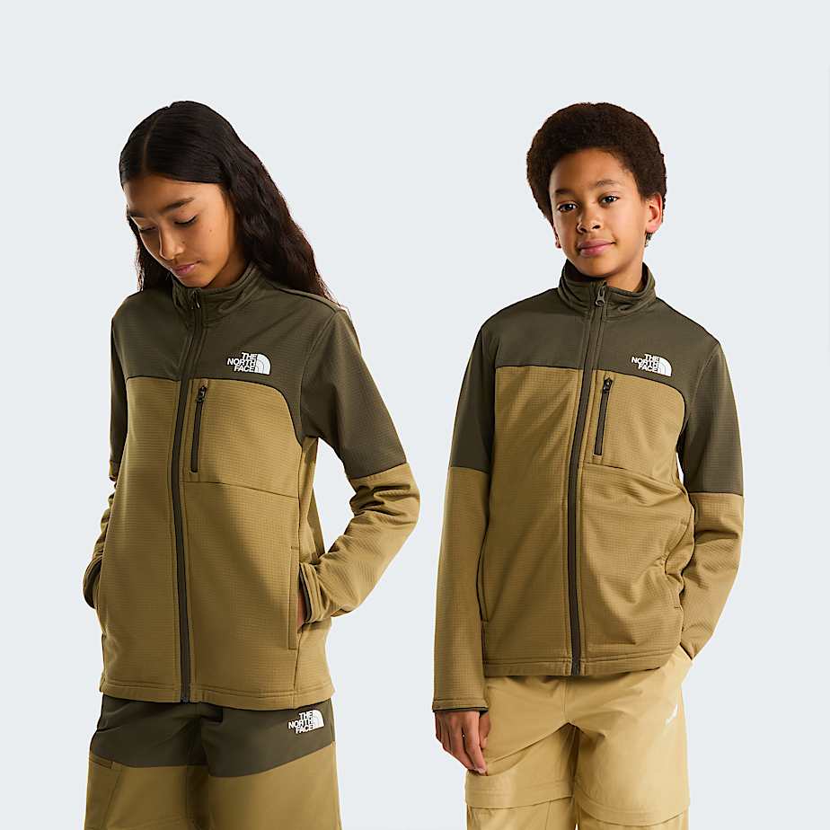 Hiketussenlaagjas met volledige rits voor tieners TNF New Taupe GreenCedar HERO
