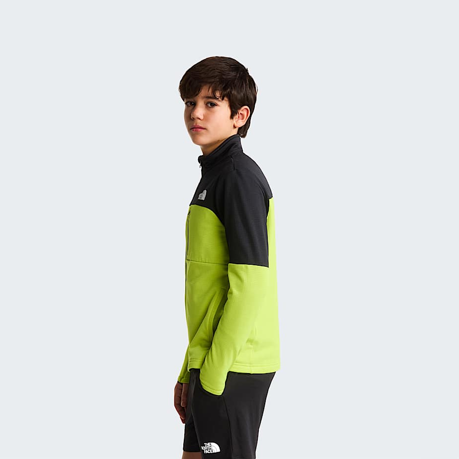 Teens Hike FullZip Midlayer Jacket TNF TNF BlackFizz Lime ALT2