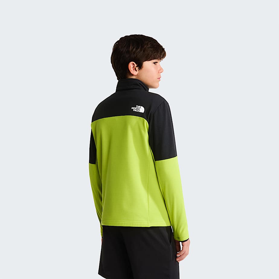 Teens Hike FullZip Midlayer Jacket TNF TNF BlackFizz Lime ALT3