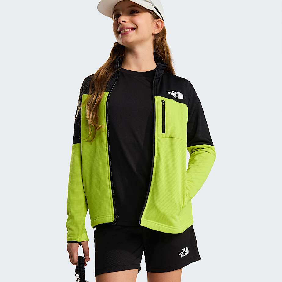 Teens Hike FullZip Midlayer Jacket TNF TNF BlackFizz Lime ALT12