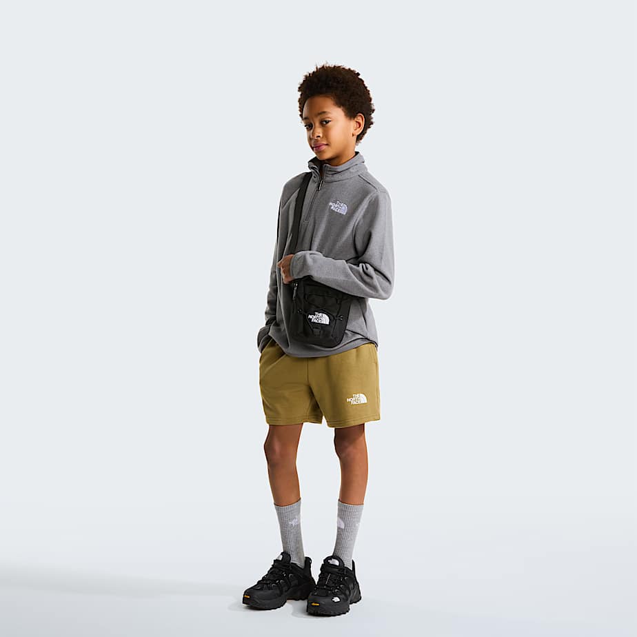 Glacierfleece met kwartrits voor tieners TNF TNF Mid Grey Heather ALT1