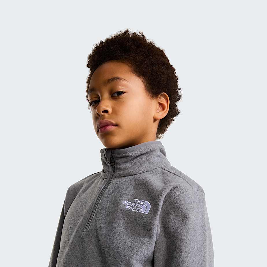 Glacierfleece met kwartrits voor tieners TNF TNF Mid Grey Heather ALT5