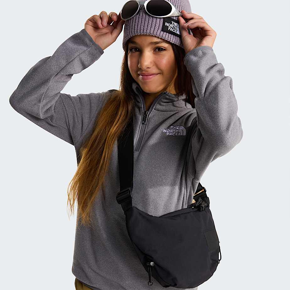 Glacierfleece met kwartrits voor tieners TNF TNF Mid Grey Heather ALT10