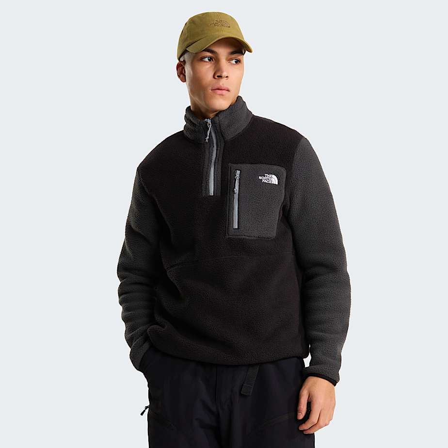 Yumiorifleecejas met kwartrits voor heren TNF TNF BlackAsphalt GreyMonument Grey HERO