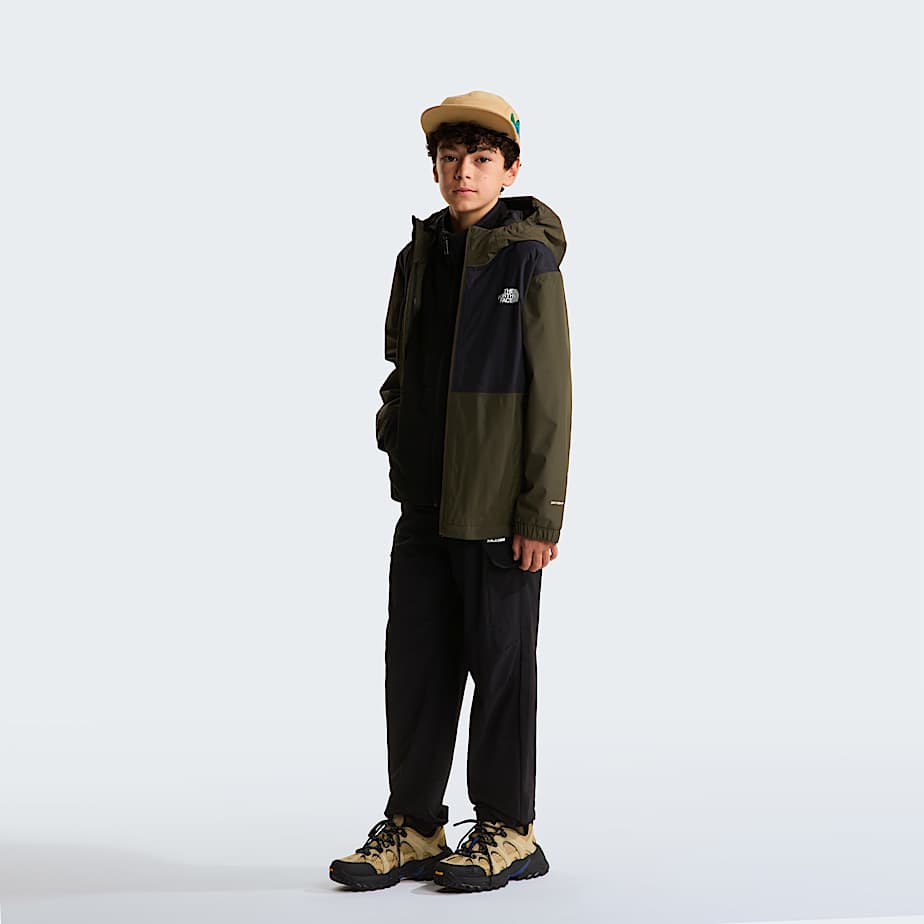 Teens Rain ZipIn Jacket TNF New Taupe Green ALT1