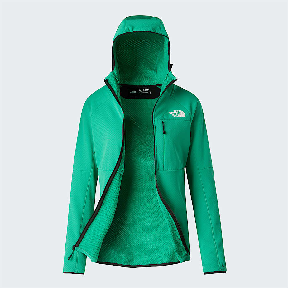 Womens Summit Series FUTUREFLEECE Hooded Jacket TNF Nebula Green ALT17