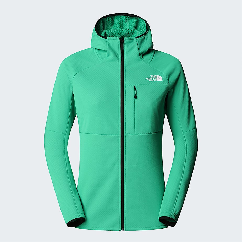 Womens Summit Series FUTUREFLEECE Hooded Jacket TNF Nebula Green ALT20