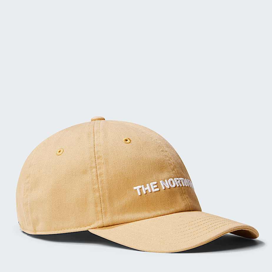 Roomy Norm Cap TNF Washed Khaki StoneHorizontal Logo HERO