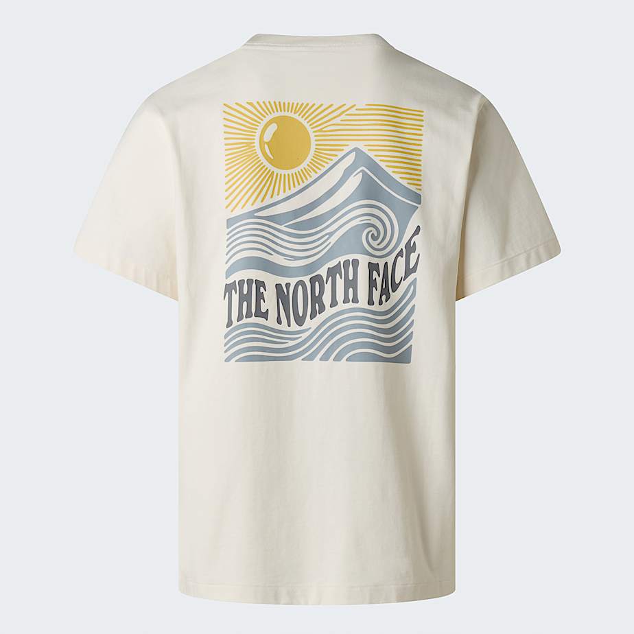 Mountain Escape relaxt geschnittenes TShirt mit Grafik Unisex TNF White Dune HERO
