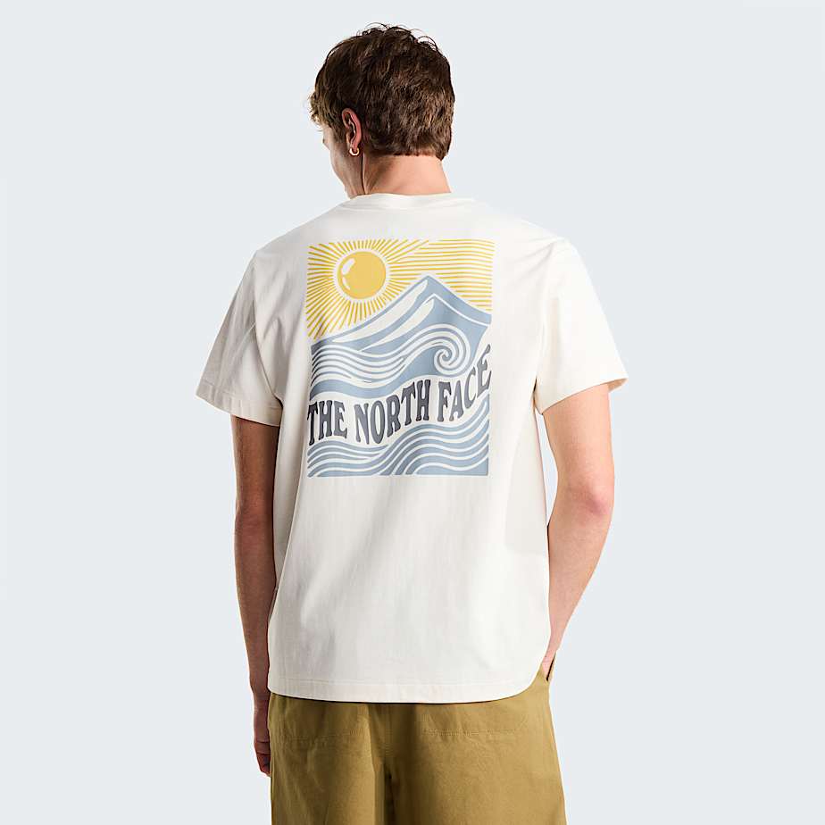 Mountain Escape relaxt geschnittenes TShirt mit Grafik Unisex TNF White Dune ALT2