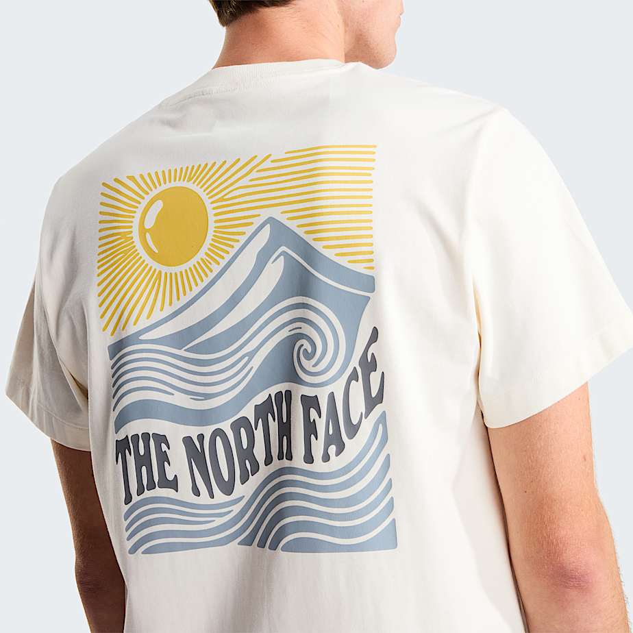 Mountain Escape relaxt geschnittenes TShirt mit Grafik Unisex TNF White Dune ALT7