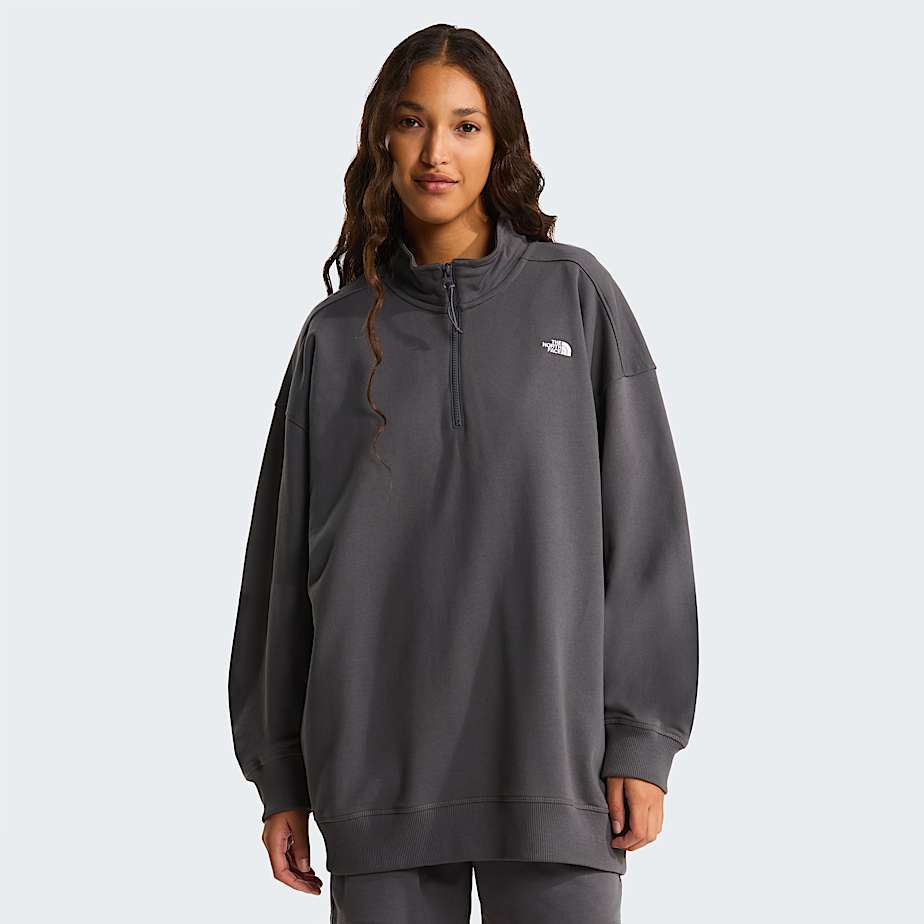 Unisex Essential Light Relaxed 14 Zip Sweatshirt TNF Anthracite Grey ALT8