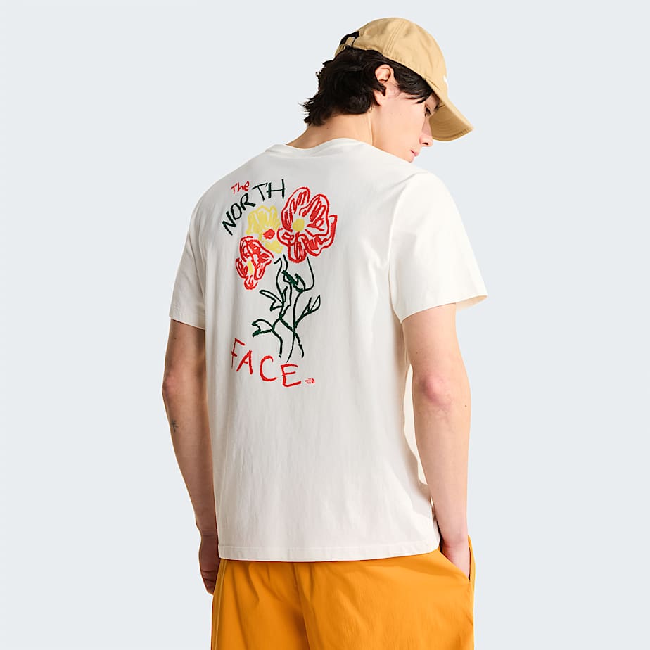Unisex Flower Scribble Relaxed TShirt TNF ALT2