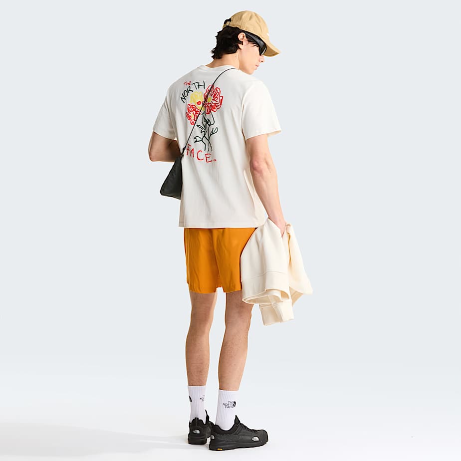 Unisex Flower Scribble Relaxed TShirt TNF ALT4