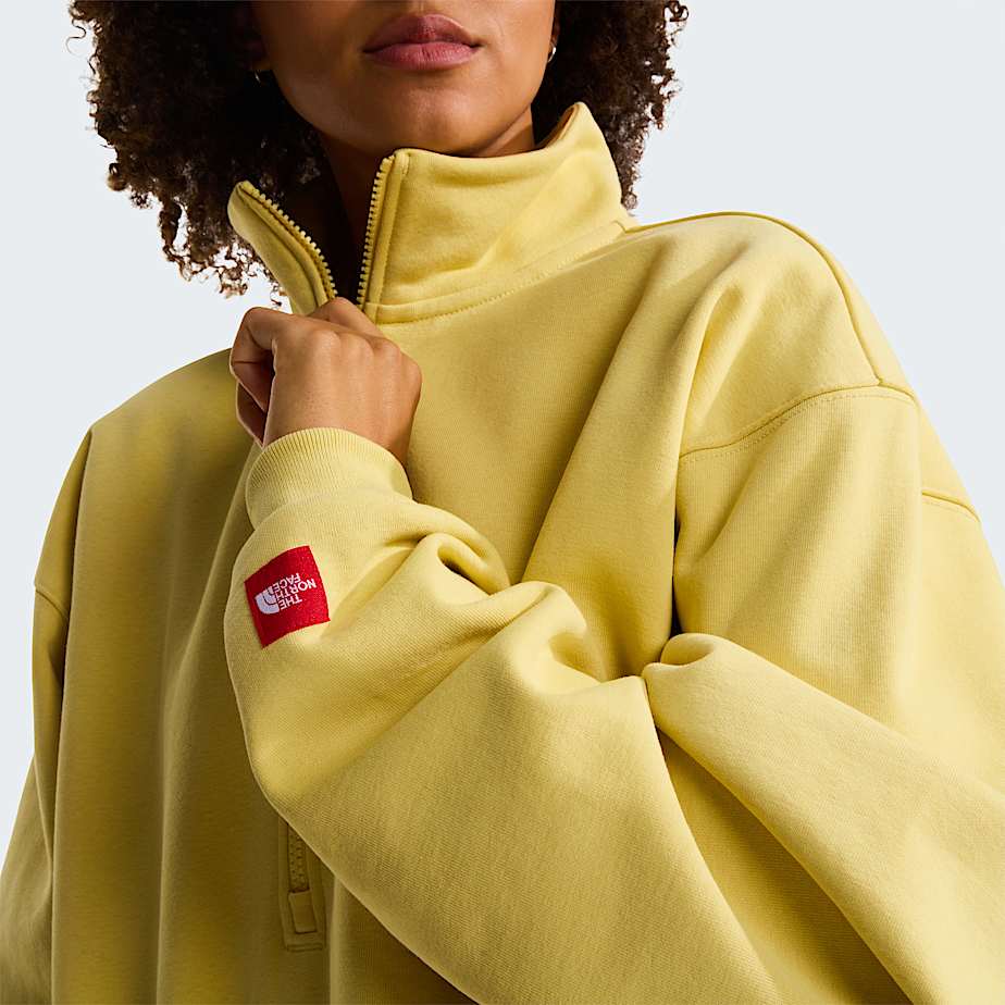 Unisex TNF Red Box 12 Zip Sweatshirt TNF Honeyed Sand ALT6
