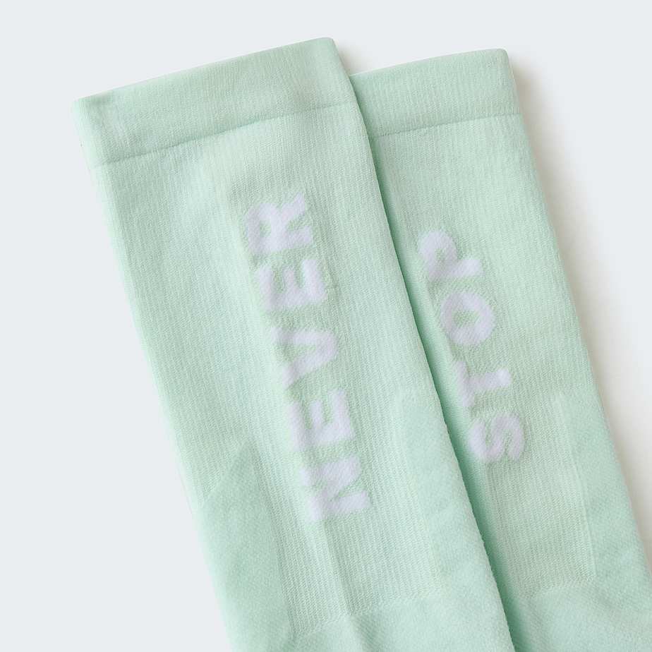 Never Stop Trail Run Crew Socks TNF Opal FrostRiver Ice ALT3