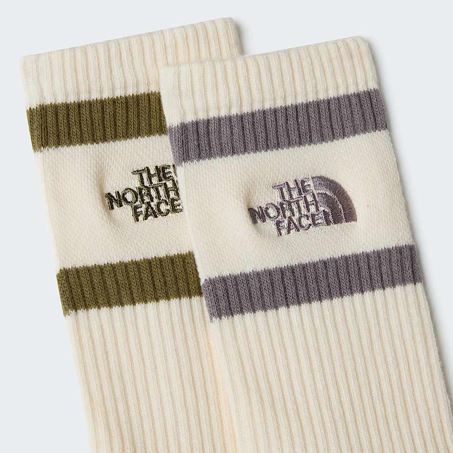 Everyday Heritage Stripe Crew Socks TNF ALT2