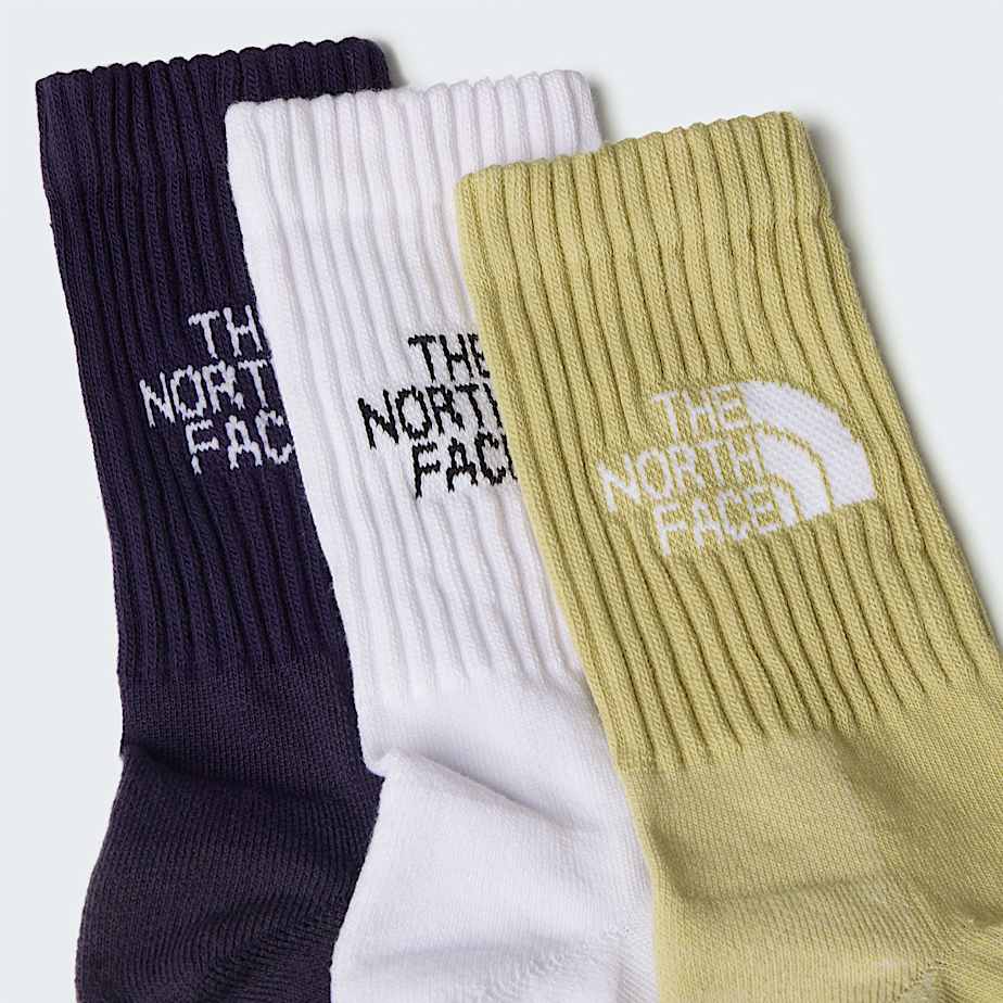 Everyday Standard Crew Socks TNF TNF WhiteEndless DuskPear ALT2