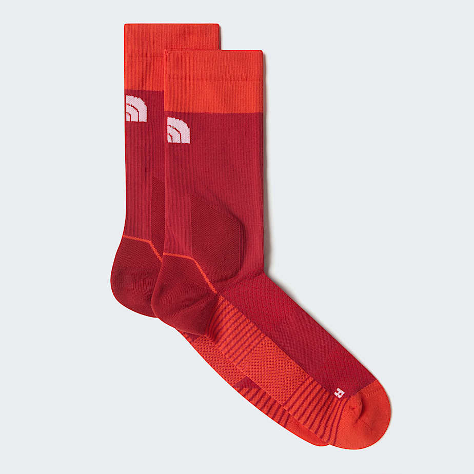 Trail Run Crew Socks TNF Iron ClayLava Red HERO