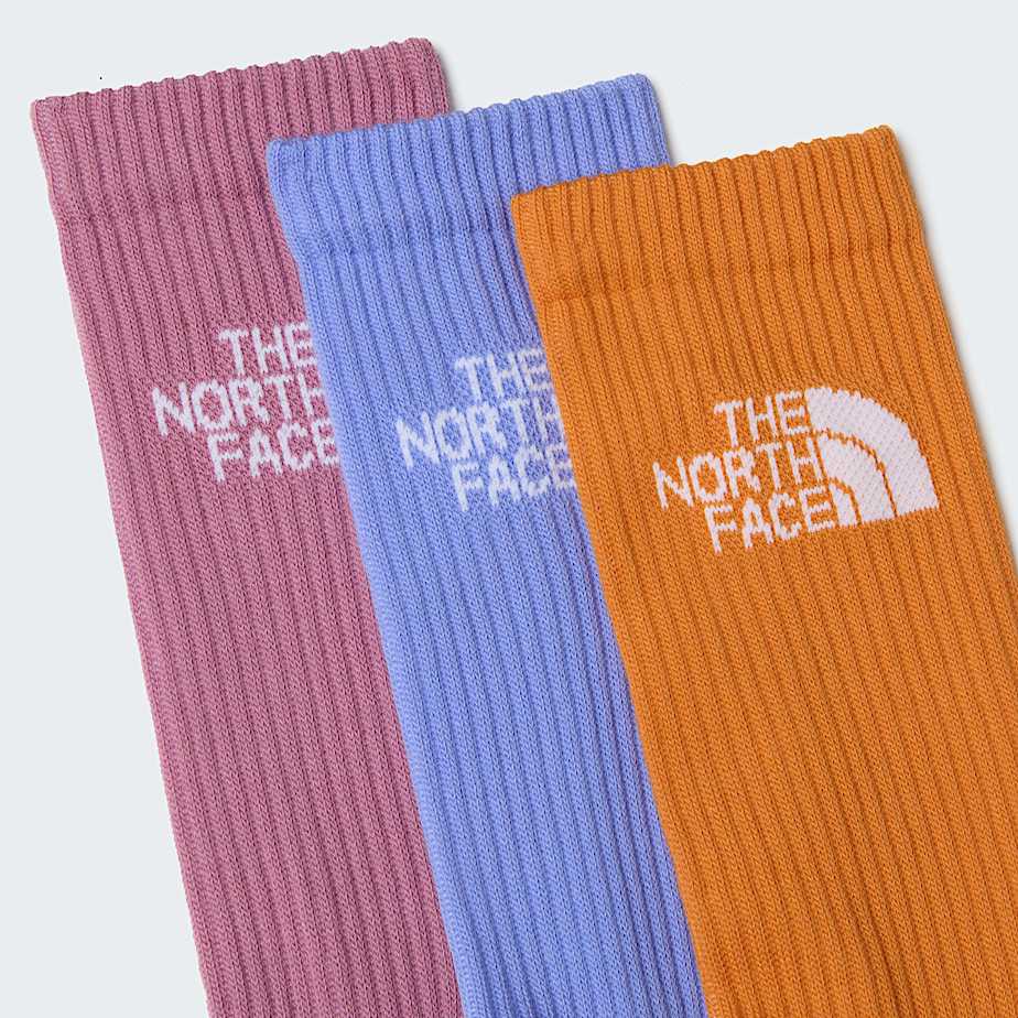 Multi Sport Cushion Crew Socks TNF Periwinkle GlowDust OrangeHushed Lavender ALT2