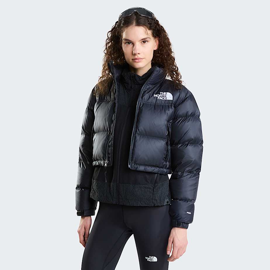 Nuptse kurze Jacke fr Damen TNF TNF BlackTNF BlackRecycled Down ALT4