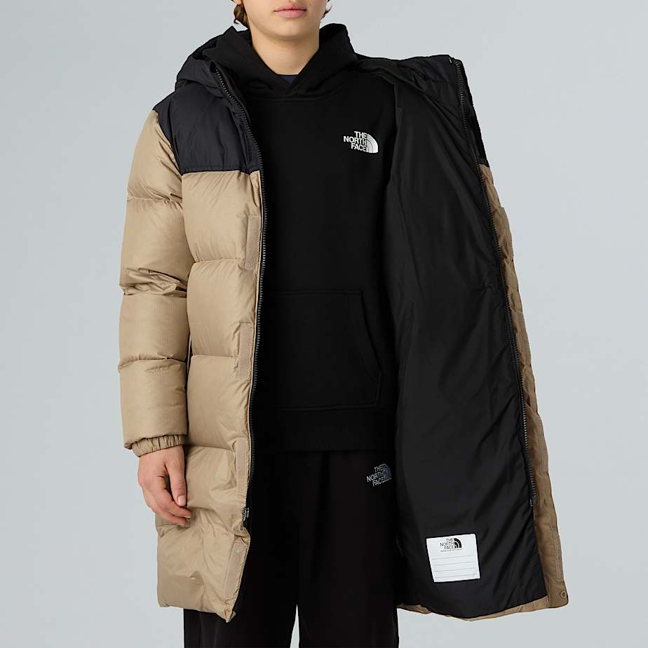 Nuptse Long Parka fr Jugendliche TNF Mushroom Grey ALT10