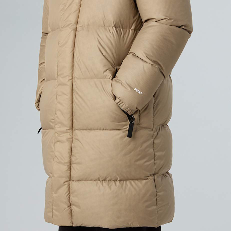 Nuptse Long Parka fr Jugendliche TNF Mushroom Grey ALT9