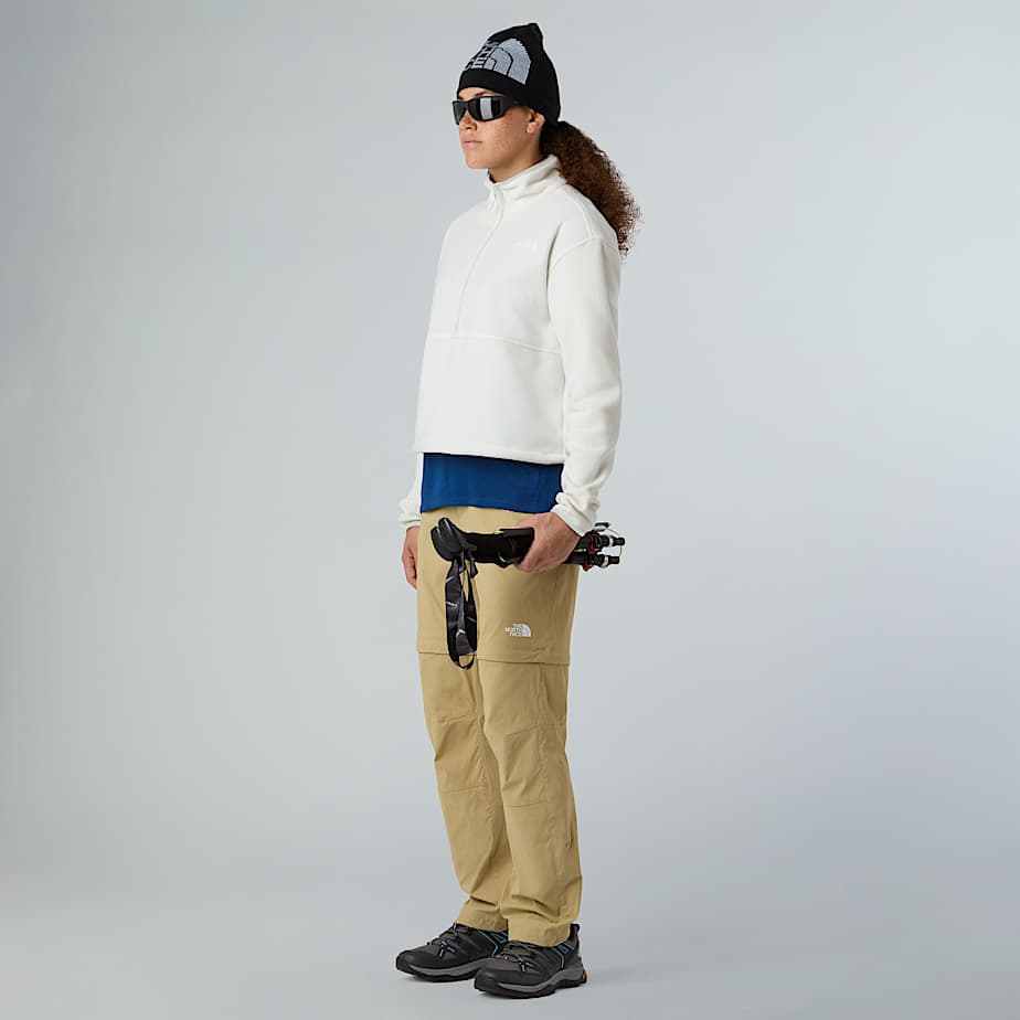 Kort Glacier fleece med halv lynls til damer TNF White Dune ALT5