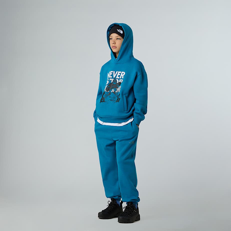Boys Sports Oversized Graphic Hoodie TNF Dusk Blue ALT5