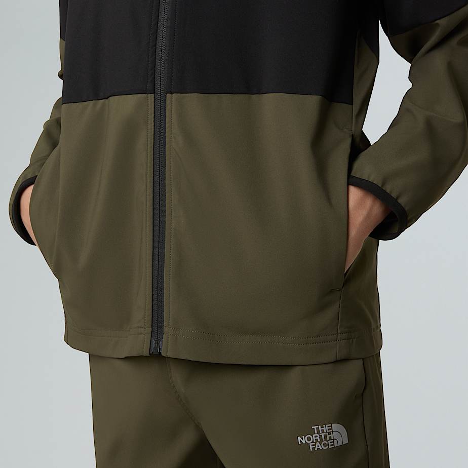 On The Trail Kapuzenjacke mit durchgehendem RV fr Jungen TNF TNF BlackNew Taupe Green ALT8