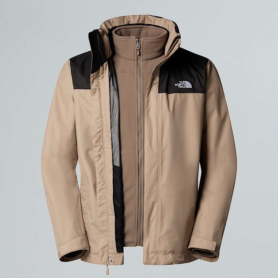 Mens Evolve II Triclimate 3in1 Jacket TNF Mushroom GreyMocha Brown HERO