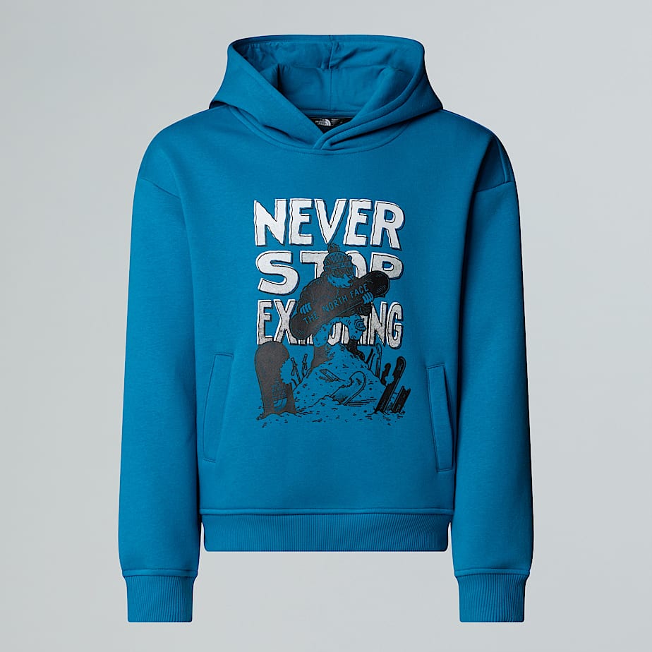 Boys Sports Oversized Graphic Hoodie TNF Dusk Blue HERO