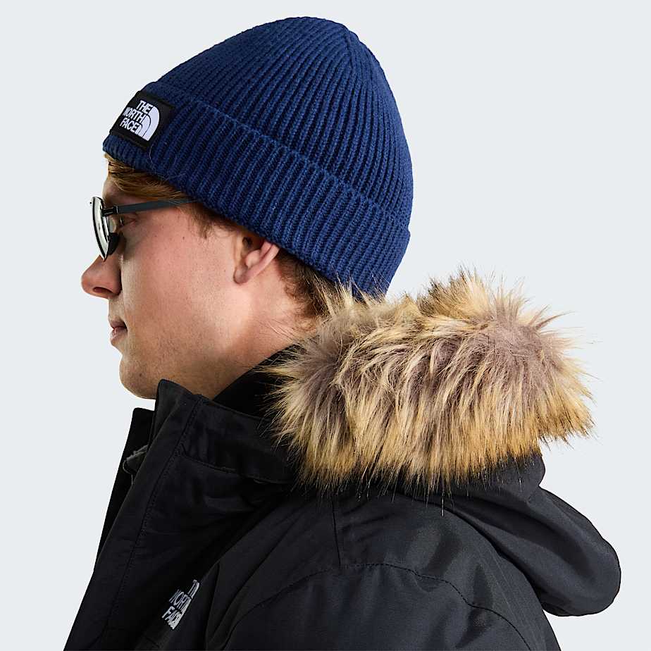 TNF Logo Box Cuffed Beanie TNF Summit Navy ALT3