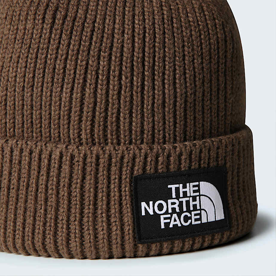 Gorro canelado com logtipo quadrado TNF TNF ALT2